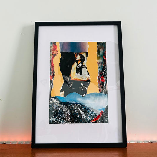 FALLING IN LOVE - Passionate Collage Art Print