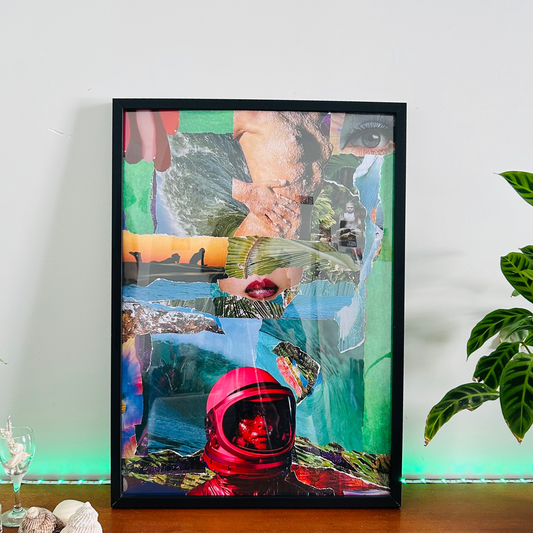 SUMMER VIBE - Surreal Collage Art Print for Free Spirits